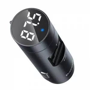 Transmiter FM Baseus Energy Column, Bluetooth 5.0, 2x USB, 3.1A szary