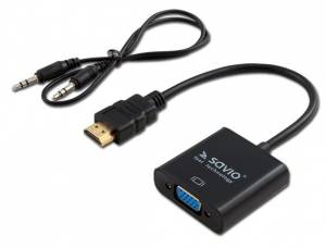 Adapter Savio HDMI (M) -> VGA (F) + audio CL-23/B