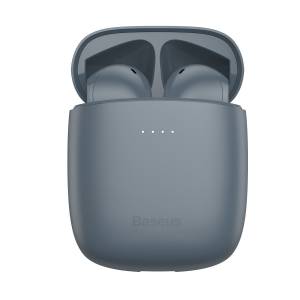 Bezprzewodowe słuchawki TWS Baseus Encok W04 Pro, ładowanie indukcyjne, Bluetooth 5.0 (szare)