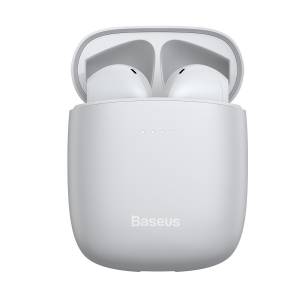 Bezprzewodowe słuchawki TWS Baseus Encok W04 Pro, ładowanie indukcyjne, Bluetooth 5.0 (białe)