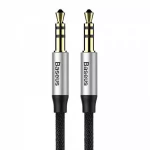 Kabel audio mini jack 3,5mm AUX Baseus Yiven 1m (czarno-srebrny)