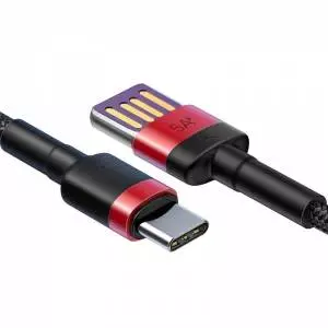 Kabel USB-C Baseus Cafule Huawei SuperCharge, QC 3.0, 5A 1m (czarno-czerwony)