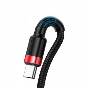 Kabel USB-C Baseus Cafule Huawei SuperCharge, QC 3.0, 5A 1m (czarno-czerwony)
