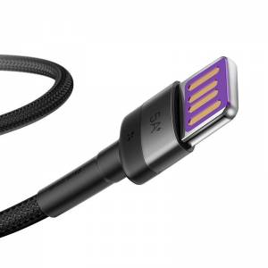 Kabel USB-C Baseus Cafule Huawei SuperCharge, QC 3.0, 5A 1m (czarno-szary)