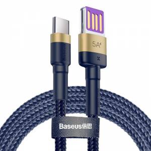 Kabel USB-C Baseus Cafule Huawei SuperCharge, QC 3.0, 5A 1m (granatowo-złoty)