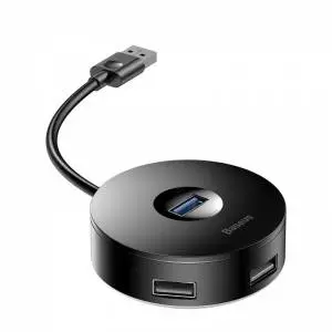 Rozdzielacz Hub 4w1 USB do USB 3.0 + 3x USB 2.0 Baseus 15cm czarny