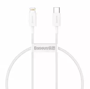 Kabel USB-C do Lightning Baseus Superior Series, 20W, PD, 0.25m (biały)