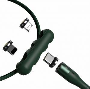 Kabel USB Baseus Fast 3w1 USB do USB-C / Lightning / Micro 5A 1m (zielony)