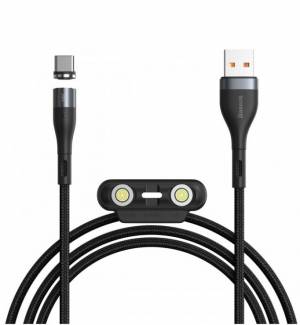 Kabel USB Baseus Fast 3w1 USB do USB-C / Lightning / Micro 3A 1m (szaro - czarny)