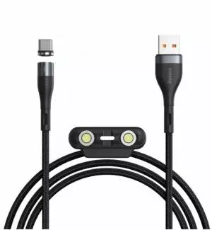 Kabel USB Baseus Fast 3w1 USB do USB-C / Lightning / Micro 3A 1m (szaro - czarny)