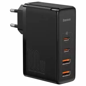 Ładowarka sieciowa Baseus GaN2 Pro, 2x USB + 2x USB-C, 100W, EU (czarna)