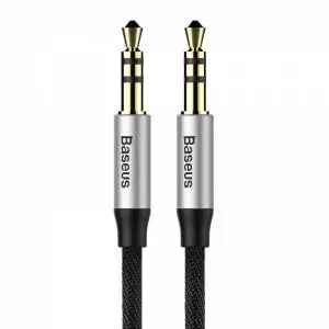 Kabel audio mini jack 3,5mm AUX Baseus Yiven 1,5m (czarno-srebrny)