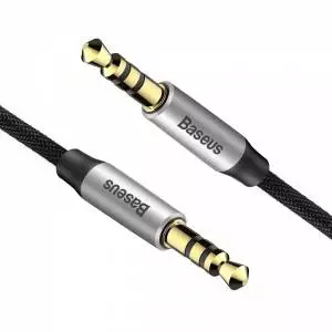 Kabel audio mini jack 3,5mm AUX Baseus Yiven 1,5m (czarno-srebrny)