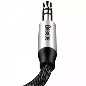 Kabel audio mini jack 3,5mm AUX Baseus Yiven 1,5m (czarno-srebrny)