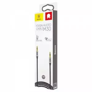 Kabel audio mini jack 3,5mm AUX Baseus Yiven 1,5m (czarno-srebrny)