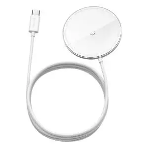 Ładowarka indukcyjna z magnesem Baseus Simple Mini, MagSafe, 15W biała