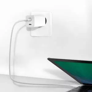 Ładowarka sieciowa Baseus GaN Lite, 2x USB-C, 65W, EU (biała)