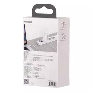 Ładowarka sieciowa Baseus GaN Lite, 2x USB-C, 65W, EU (biała)