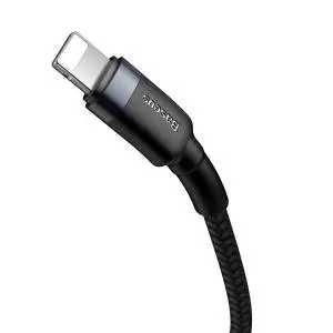 Kabel USB-C do Lightning PD Baseus Cafule, 18W, 1m czarno-szary