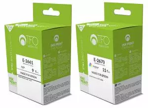 Zestaw 2x tusz TFO do Epson do WF-100W - czarny T2661 kolor T2670