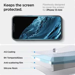 Szkło Hartowane Spigen Glas.tr ez Fit 2-pack do Iphone 13 Mini