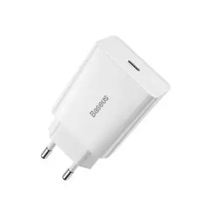 Ładowarka sieciowa Baseus Speed Mini Quick Charger, USB-C, PD, 3A, 20W biała