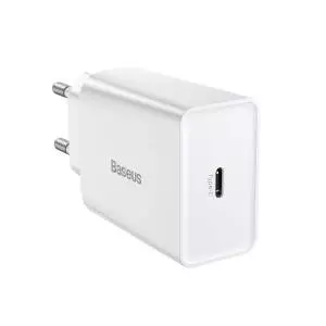 Ładowarka sieciowa Baseus Speed Mini Quick Charger, USB-C, PD, 3A, 20W biała