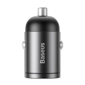Mini ładowarka samochodowa Baseus Tiny Star, USB, QC 3.0, 30W szara