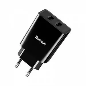 Ładowarka sieciowa Baseus Speed Mini Dual Charger, 2x USB, 2A, 10,5W czarna