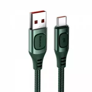 Kabel szybkiego ładowania USB - USB-C Baseus Flash QC 3.0, Huawei SCP, Samsung AFC, 5A, 2m zielony