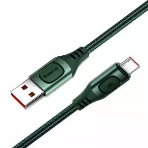 Kabel szybkiego ładowania USB - USB-C Baseus Flash QC 3.0, Huawei SCP, Samsung AFC, 5A, 2m zielony