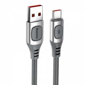 Kabel szybkiego ładowania USB - USB-C Baseus Flash QC 3.0, Huawei SCP, Samsung AFC, 5A, 2m srebrny