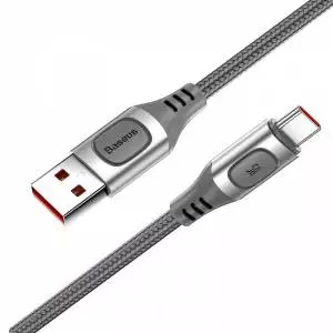 Kabel szybkiego ładowania USB - USB-C Baseus Flash QC 3.0, Huawei SCP, Samsung AFC, 5A, 2m srebrny