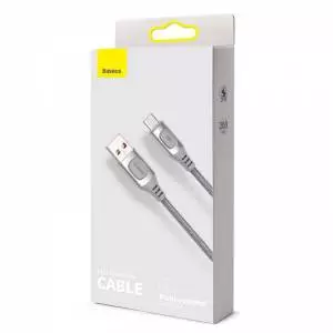 Kabel szybkiego ładowania USB - USB-C Baseus Flash QC 3.0, Huawei SCP, Samsung AFC, 5A, 2m srebrny