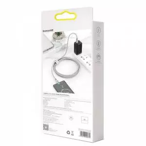 Kabel szybkiego ładowania USB - USB-C Baseus Flash QC 3.0, Huawei SCP, Samsung AFC, 5A, 2m srebrny