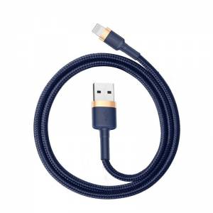 Kabel USB Lightning Baseus Cafule 2.4A 1m - złoto-granatowy