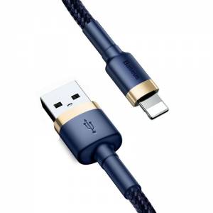Kabel USB Lightning Baseus Cafule 2.4A 1m - złoto-granatowy