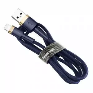 Kabel USB Lightning Baseus Cafule 2.4A 1m - złoto-granatowy