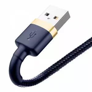 Kabel USB Lightning Baseus Cafule 2.4A 1m - złoto-granatowy