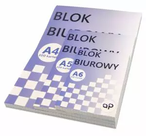 3x Blok biurowy rysunkowy kratka, A4 A5 A6 po 100 kartek