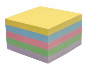Kostka biurowa 85x85x50 nieklejona kolorowa pastelowa