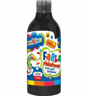 Farba plakatowa w butelce BAMBINO 500 ml. - czarna