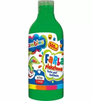 Farba plakatowa w butelce BAMBINO 500 ml. - zielona