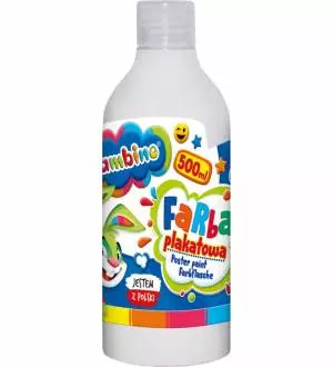 Farba plakatowa w butelce BAMBINO 500 ml. - biała