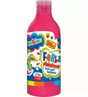 Farba plakatowa w butelce BAMBINO 500 ml. - różowa