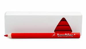 Kredki trójkątne BAMBINO w oprawie drewnianej kolor czerwony - 12 sztuk