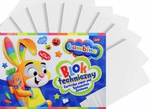 Blok techniczny BAMBINO A4, 10 kartek, biały