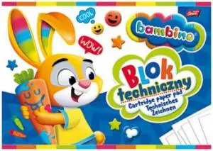 Blok techniczny BAMBINO A4, 10 kartek, biały