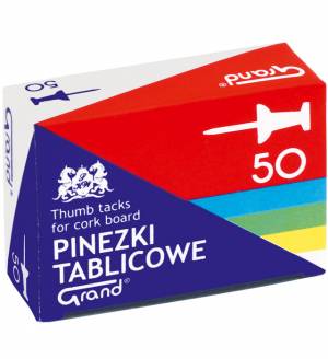 Pinezki tablicowe GRAND 50 szt. kolorowe
