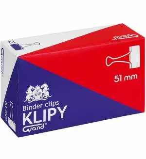 Klipy biurowe GRAND 51mm czarne 12szt